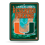 Wholesale NCAA Miami Hurricanes 8.5" x 11" Metal Parking Sign - Great for Man Cave, Bed Room, Office, Home Décor By Rico Industries