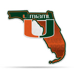 Wholesale NCAA Miami Hurricanes Classic State Shape Cut Pennant - Home and Living Room Décor - Soft Felt EZ to Hang By Rico Industries