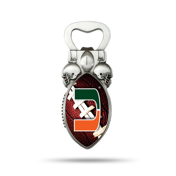 Wholesale NCAA Miami Hurricanes Magnetic Bottle Opener, Stainless Steel, Strong Magnet to Display on Fridge By Rico Industries