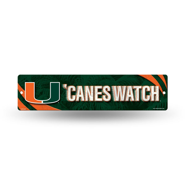Wholesale NCAA Miami Hurricanes Plastic 4" x 16" Street Sign By Rico Industries
