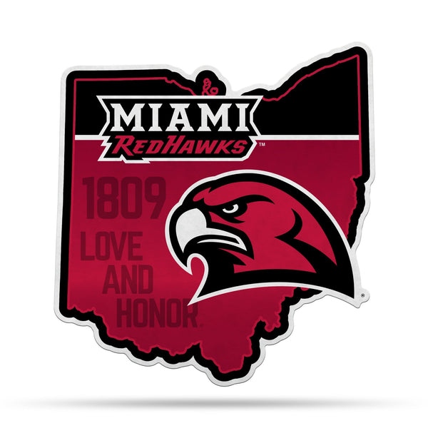 Wholesale NCAA Miami of Ohio Redhawks Classic State Shape Cut Pennant - Home and Living Room Décor - Soft Felt EZ to Hang By Rico Industries