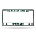 Wholesale NCAA Michigan State Spartans 12" x 6" Silver Chrome Car/Truck/SUV Auto Accessory By Rico Industries