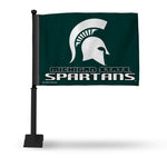 Wholesale NCAA Michigan State Spartans Double Sided Car Flag - 16" x 19" - Strong Black Pole that Hooks Onto Car/Truck/Automobile By Rico Industries
