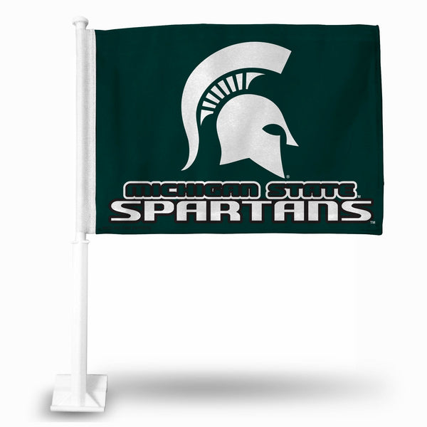 Wholesale NCAA Michigan State Spartans Double Sided Car Flag - 16" x 19" - Strong Pole that Hooks Onto Car/Truck/Automobile By Rico Industries