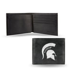 Wholesale NCAA Michigan State Spartans Embroidered Genuine Leather Billfold Wallet 3.25" x 4.25" - Slim By Rico Industries