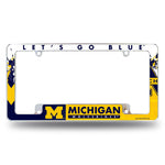 Wholesale NCAA Michigan Wolverines 12" x 6" Chrome All Over Automotive License Plate Frame for Car/Truck/SUV By Rico Industries