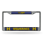 Wholesale NCAA Michigan Wolverines 12" x 6" Silver Bling Chrome Car/Truck/SUV Auto Accessory By Rico Industries