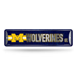 Wholesale NCAA Michigan Wolverines Metal Street Sign 4" x 15" Home Décor - Bedroom - Office - Man Cave By Rico Industries