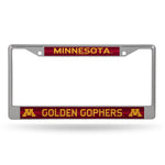 Wholesale NCAA Minnesota Golden Gophers 12" x 6" Silver Bling Chrome Car/Truck/SUV Auto Accessory By Rico Industries