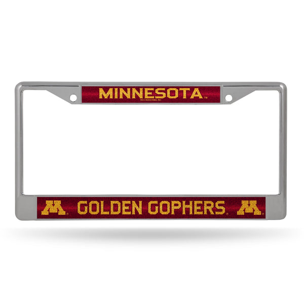Wholesale NCAA Minnesota Golden Gophers 12" x 6" Silver Bling Chrome Car/Truck/SUV Auto Accessory By Rico Industries