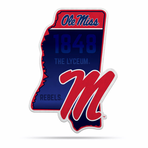 Wholesale NCAA Mississippi Rebels Classic State Shape Cut Pennant - Home and Living Room Décor - Soft Felt EZ to Hang By Rico Industries