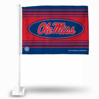 Wholesale NCAA Mississippi Rebels Double Sided Car Flag - 16" x 19" - Strong Pole that Hooks Onto Car/Truck/Automobile By Rico Industries