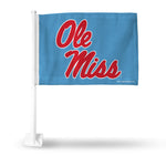 Wholesale NCAA Mississippi Rebels Double Sided Car Flag - 16" x 19" - Strong Pole that Hooks Onto Car/Truck/Automobile By Rico Industries