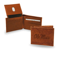 Wholesale NCAA Mississippi Rebels Genuine Leather Billfold Wallet - 3.25" x 4.25" - Slim Style By Rico Industries