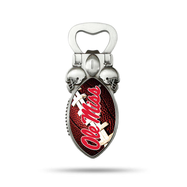 Wholesale NCAA Mississippi Rebels Magnetic Bottle Opener, Stainless Steel, Strong Magnet to Display on Fridge By Rico Industries