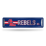 Wholesale NCAA Mississippi Rebels Metal Street Sign 4" x 15" Home Décor - Bedroom - Office - Man Cave By Rico Industries