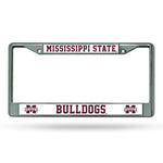 Wholesale NCAA Mississippi State Bulldogs 12" x 6" Silver Chrome Car/Truck/SUV Auto Accessory By Rico Industries