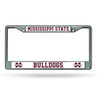 Wholesale NCAA Mississippi State Bulldogs 12" x 6" Silver Chrome Car/Truck/SUV Auto Accessory By Rico Industries