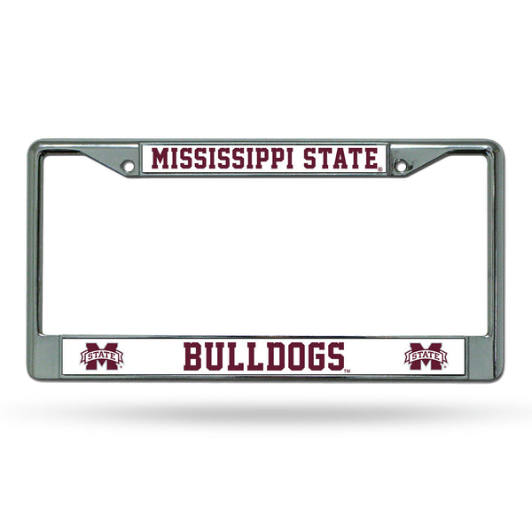 Wholesale NCAA Mississippi State Bulldogs 12" x 6" Silver Chrome Car/Truck/SUV Auto Accessory By Rico Industries