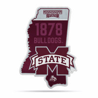 Wholesale NCAA Mississippi State Bulldogs Classic State Shape Cut Pennant - Home and Living Room Décor - Soft Felt EZ to Hang By Rico Industries