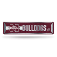 Wholesale NCAA Mississippi State Bulldogs Metal Street Sign 4" x 15" Home Décor - Bedroom - Office - Man Cave By Rico Industries