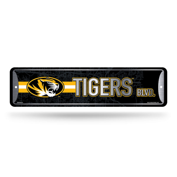 Wholesale NCAA Missouri Tigers Metal Street Sign 4" x 15" Home Décor - Bedroom - Office - Man Cave By Rico Industries