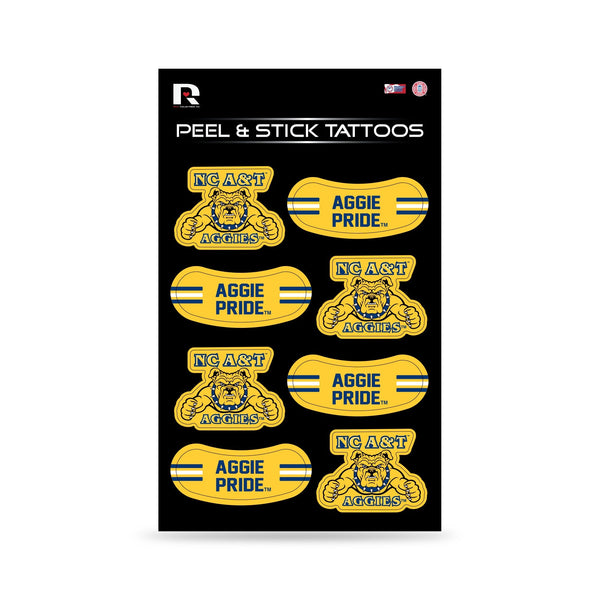 Wholesale NCAA N.Carolina A&T Aggies Peel & Stick Temporary Tattoos - Eye Black - Game Day Approved! By Rico Industries