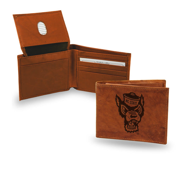 Wholesale NCAA N.Carolina State Wolfpack Genuine Leather Billfold Wallet - 3.25" x 4.25" - Slim Style By Rico Industries