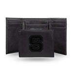 Wholesale NCAA N.Carolina State Wolfpack Laser Engraved Black Tri-Fold Wallet - Men's Accessory By Rico Industries