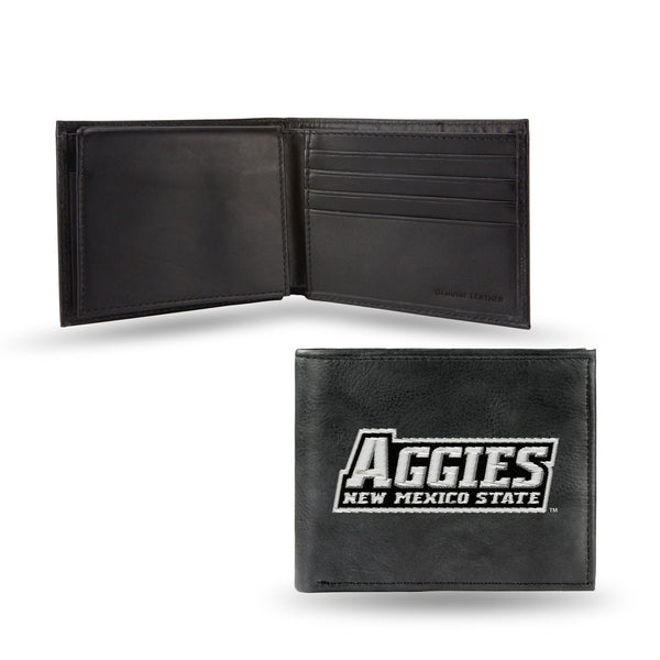 Wholesale NCAA New Mexico State Aggies Embroidered Genuine Leather Billfold Wallet 3.25" x 4.25" - Slim By Rico Industries