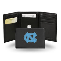 Wholesale NCAA North Carolina Tar Heels Embroidered Genuine Leather Tri-fold Wallet 3.25" x 4.25" - Slim By Rico Industries