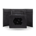 Wholesale NCAA North Carolina Tar Heels Laser Engraved Black Tri-Fold Wallet - Men's Accessory By Rico Industries