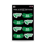 Wholesale NCAA North Texas Mean Green Peel & Stick Temporary Tattoos - Eye Black - Game Day Approved! By Rico Industries