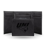 Wholesale NCAA Northern Iowa Panthers Laser Engraved Black Tri-Fold Wallet - Men's Accessory By Rico Industries