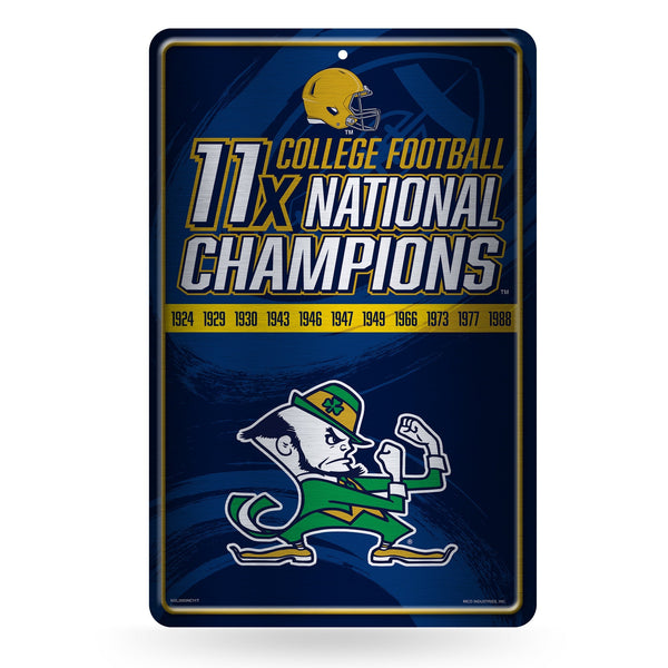 Wholesale NCAA Notre Dame Fighting Irish 11" x 17" Large Metal Home Décor Sign By Rico Industries