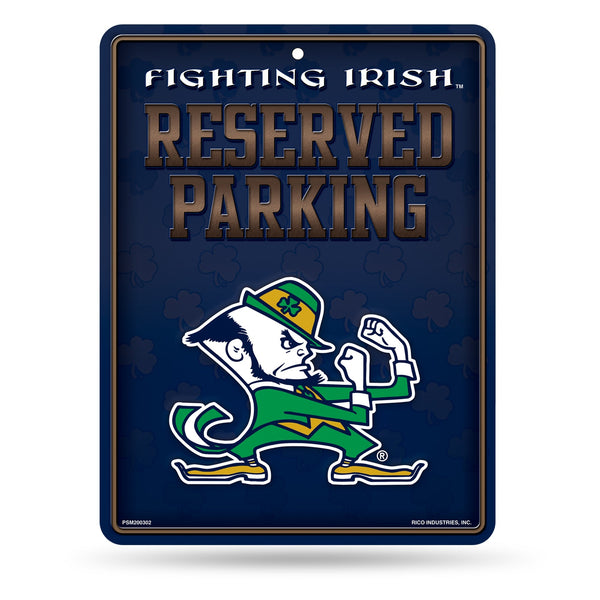 Wholesale NCAA Notre Dame Fighting Irish 8.5" x 11" Metal Parking Sign - Great for Man Cave, Bed Room, Office, Home Décor By Rico Industries