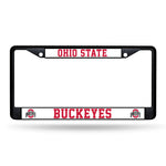 Wholesale NCAA Ohio State Buckeyes 12" x 6" Black Metal Car/Truck Frame Automobile Accessory By Rico Industries