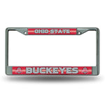 Wholesale NCAA Ohio State Buckeyes 12" x 6" Silver Bling Chrome Car/Truck/SUV Auto Accessory By Rico Industries