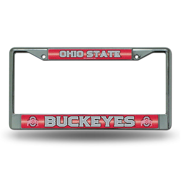 Wholesale NCAA Ohio State Buckeyes 12" x 6" Silver Bling Chrome Car/Truck/SUV Auto Accessory By Rico Industries