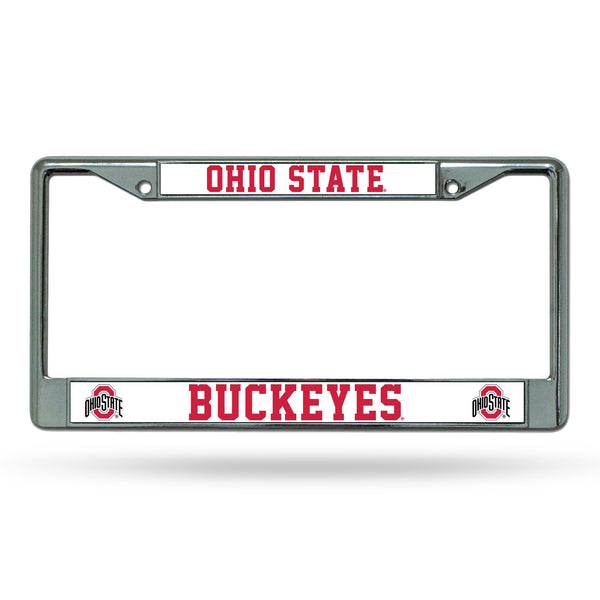 Wholesale NCAA Ohio State Buckeyes 12" x 6" Silver Chrome Car/Truck/SUV Auto Accessory By Rico Industries