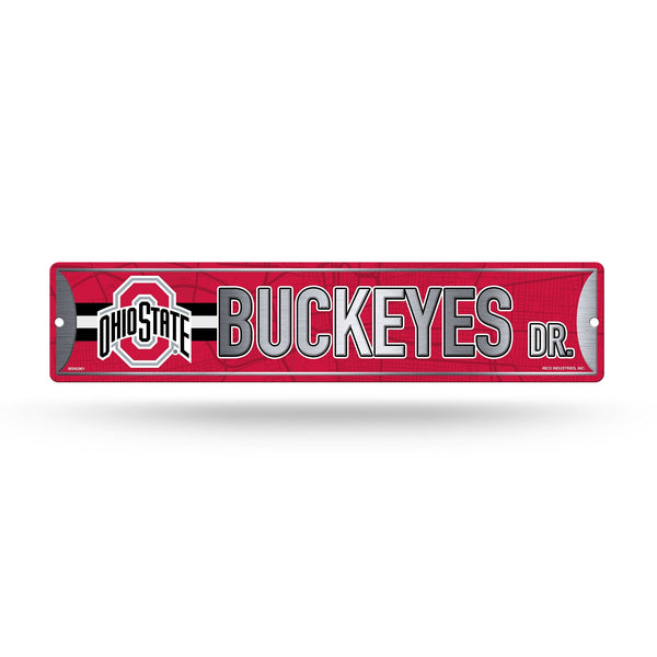 Wholesale NCAA Ohio State Buckeyes Metal Street Sign 4" x 15" Home Décor - Bedroom - Office - Man Cave By Rico Industries