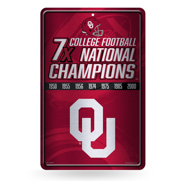 Wholesale NCAA Oklahoma Sooners 11" x 17" Large Metal Home Décor Sign By Rico Industries