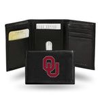 Wholesale NCAA Oklahoma Sooners Embroidered Genuine Leather Tri-fold Wallet 3.25" x 4.25" - Slim By Rico Industries