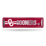 Wholesale NCAA Oklahoma Sooners Metal Street Sign 4" x 15" Home Décor - Bedroom - Office - Man Cave By Rico Industries