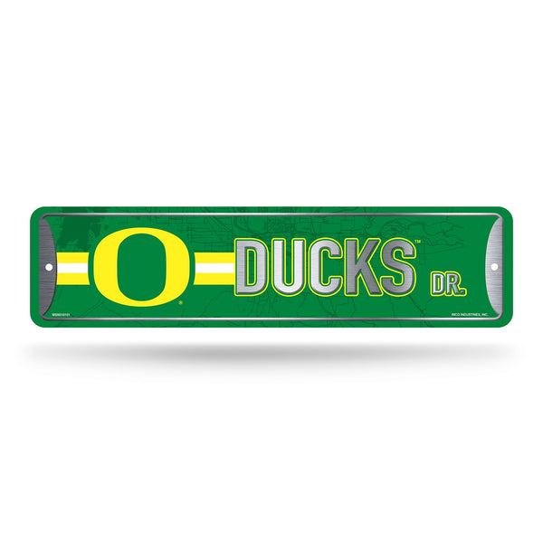 Wholesale NCAA Oregon Ducks Metal Street Sign 4" x 15" Home Décor - Bedroom - Office - Man Cave By Rico Industries