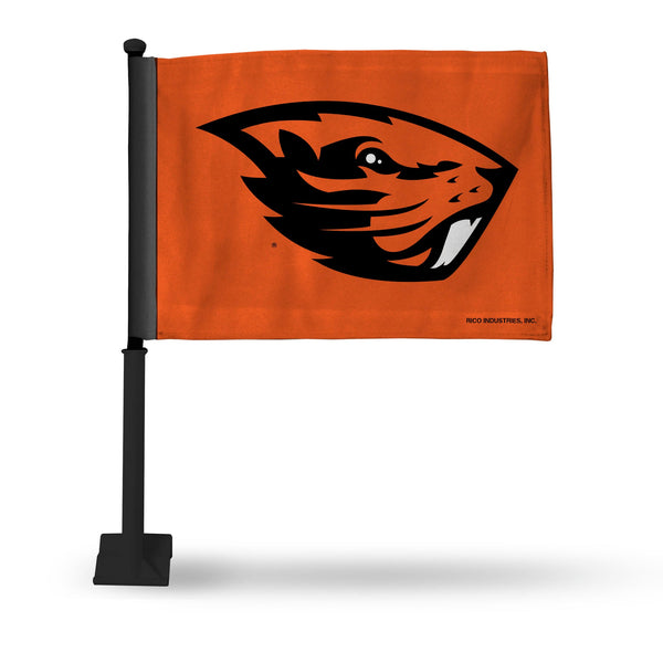 Wholesale NCAA Oregon State Beavers Double Sided Car Flag - 16" x 19" - Strong Black Pole that Hooks Onto Car/Truck/Automobile By Rico Industries