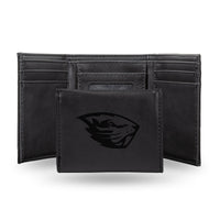 Wholesale NCAA Oregon State Beavers Laser Engraved Black Tri-Fold Wallet - Men's Accessory By Rico Industries