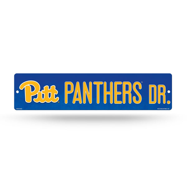 Wholesale NCAA Pitt Panthers Plastic 4" x 16" Street Sign By Rico Industries