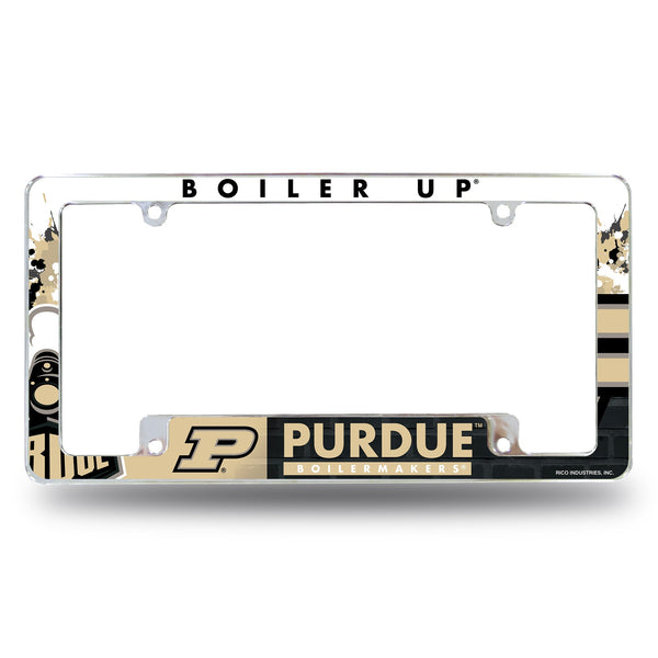 Wholesale NCAA Purdue Boilermakers 12" x 6" Chrome All Over Automotive License Plate Frame for Car/Truck/SUV By Rico Industries