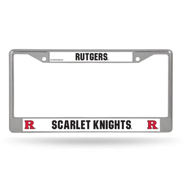 Wholesale NCAA Rutgers Scarlet Knights 12" x 6" Silver Chrome Car/Truck/SUV Auto Accessory By Rico Industries